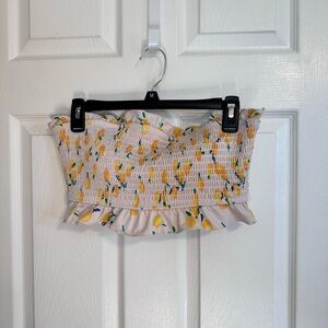 Colorful Smocked Strapless Top